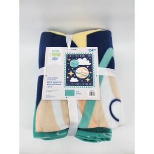 Joann No Sew Throw Kit Fleece Blanket Space Planets Stars In The Sky 48x60